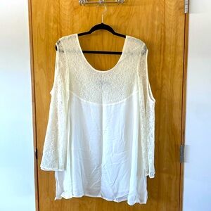 MINKPINK Cold Shoulder Lace Bell Sleeve Mini Dress, Small